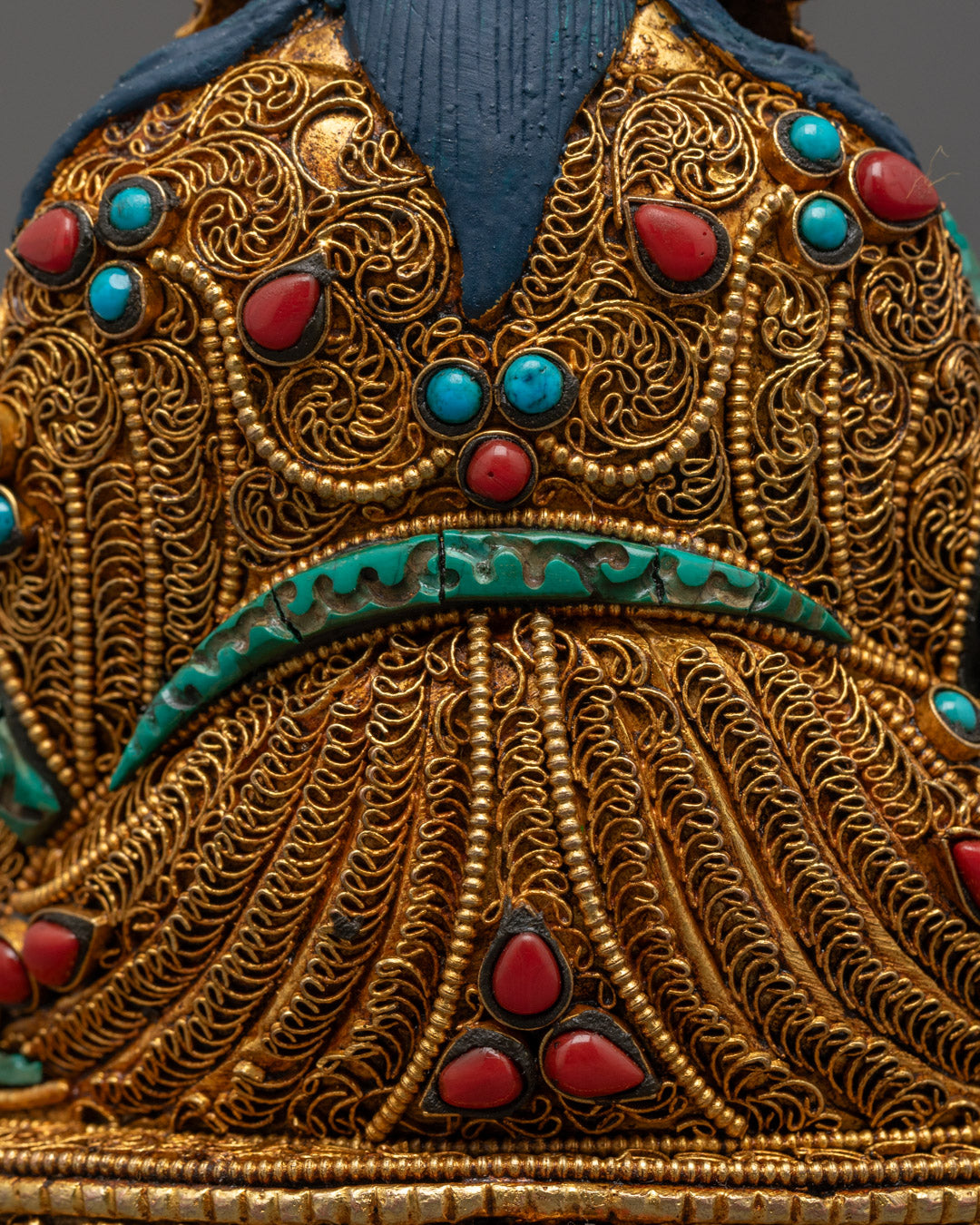 Guru Rinpoche Statue in 24k Fire-Gilded Copper