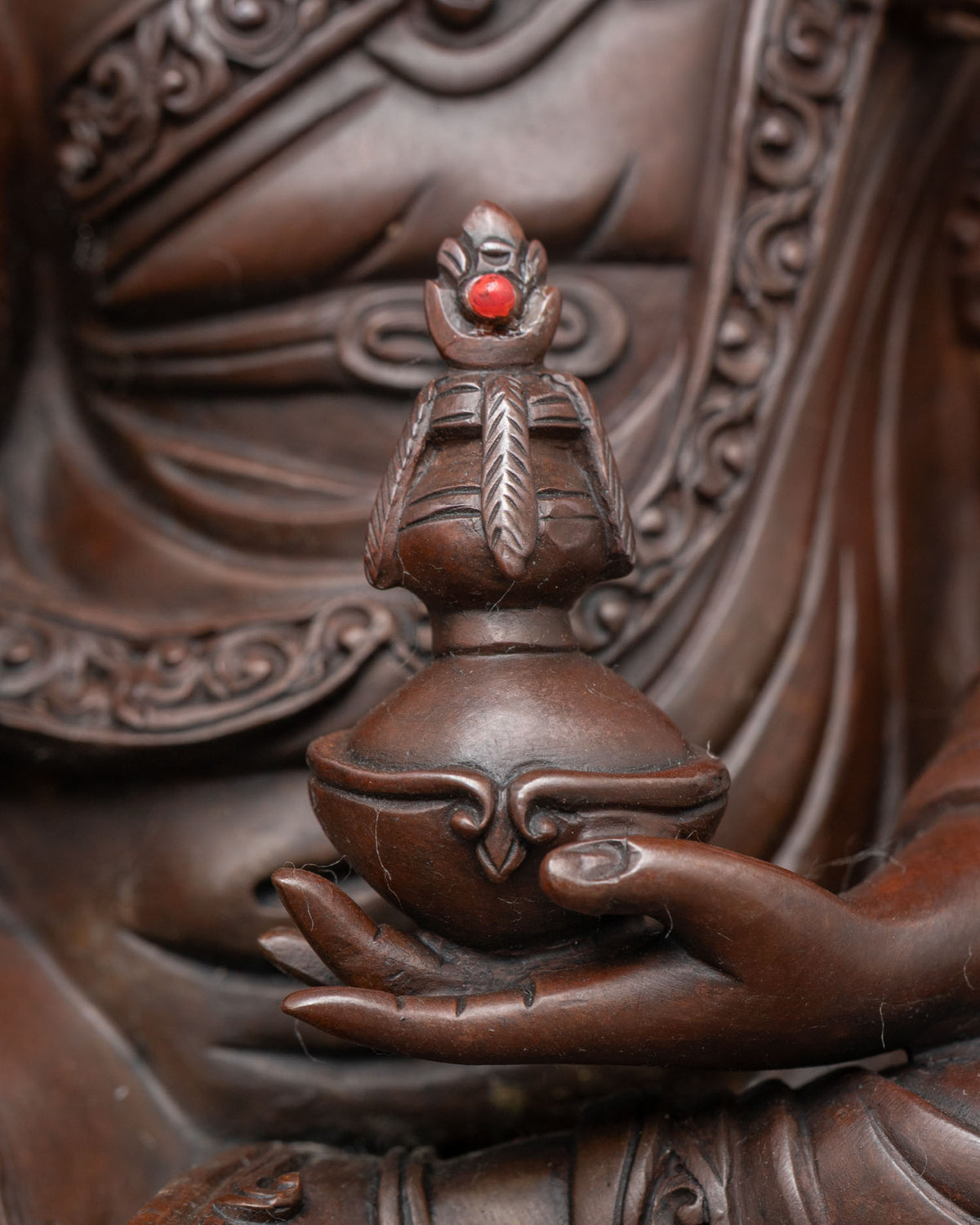 Lotus-Born Guru Rinpoche Statue | Oxidized Copper Art from Nepal