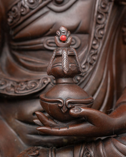Lotus-Born Guru Rinpoche Statue | Oxidized Copper Art from Nepal