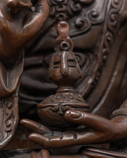 Oxidized Tsokye Dorje Statue | Vajra Guru Statue for Spiritual Healing