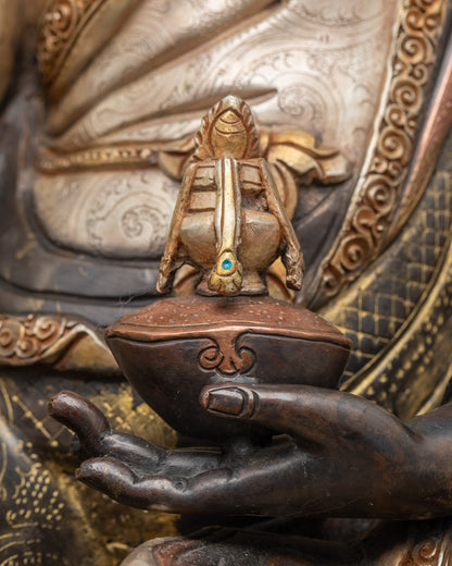 Oxidized Padmasambhava Statue | Master Carved Padmasambhava