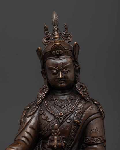 Oxidized Guru Rinpoche statue | Tibetan Sacred Art