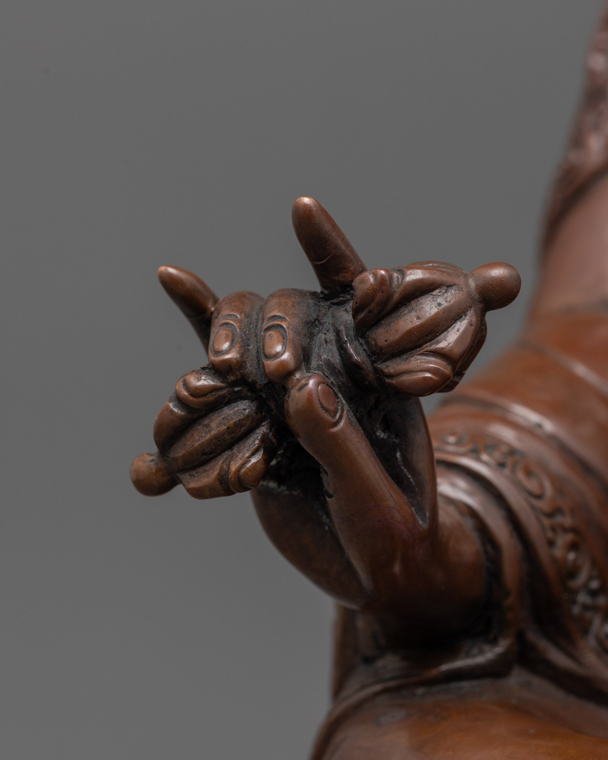 Oxidized Guru Rinpoche Statue | Himalayan Padmasambhava Sculpture