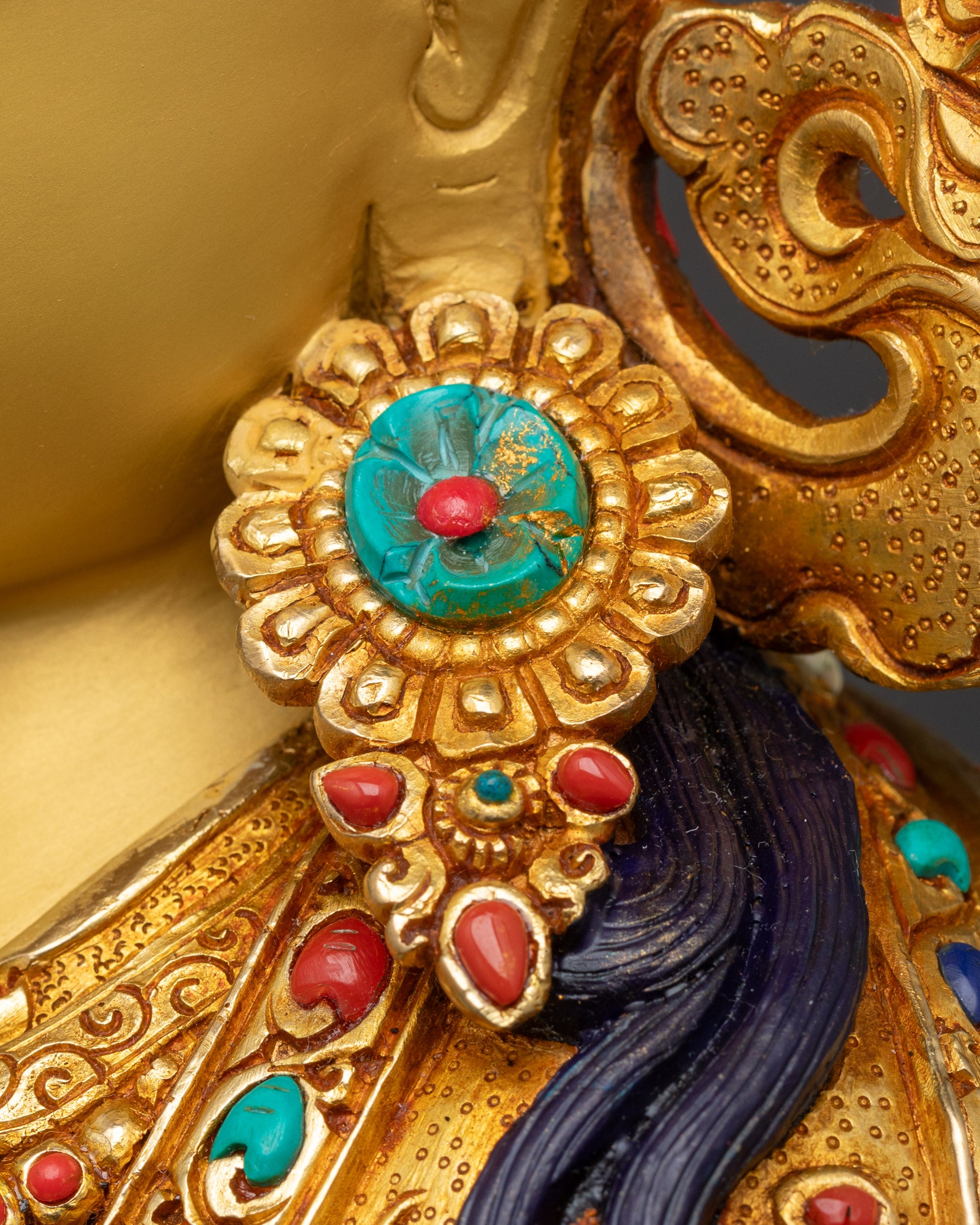 Premium Guru Rinpoche Statue | Traditionally Hand-carved Tibetan Idol