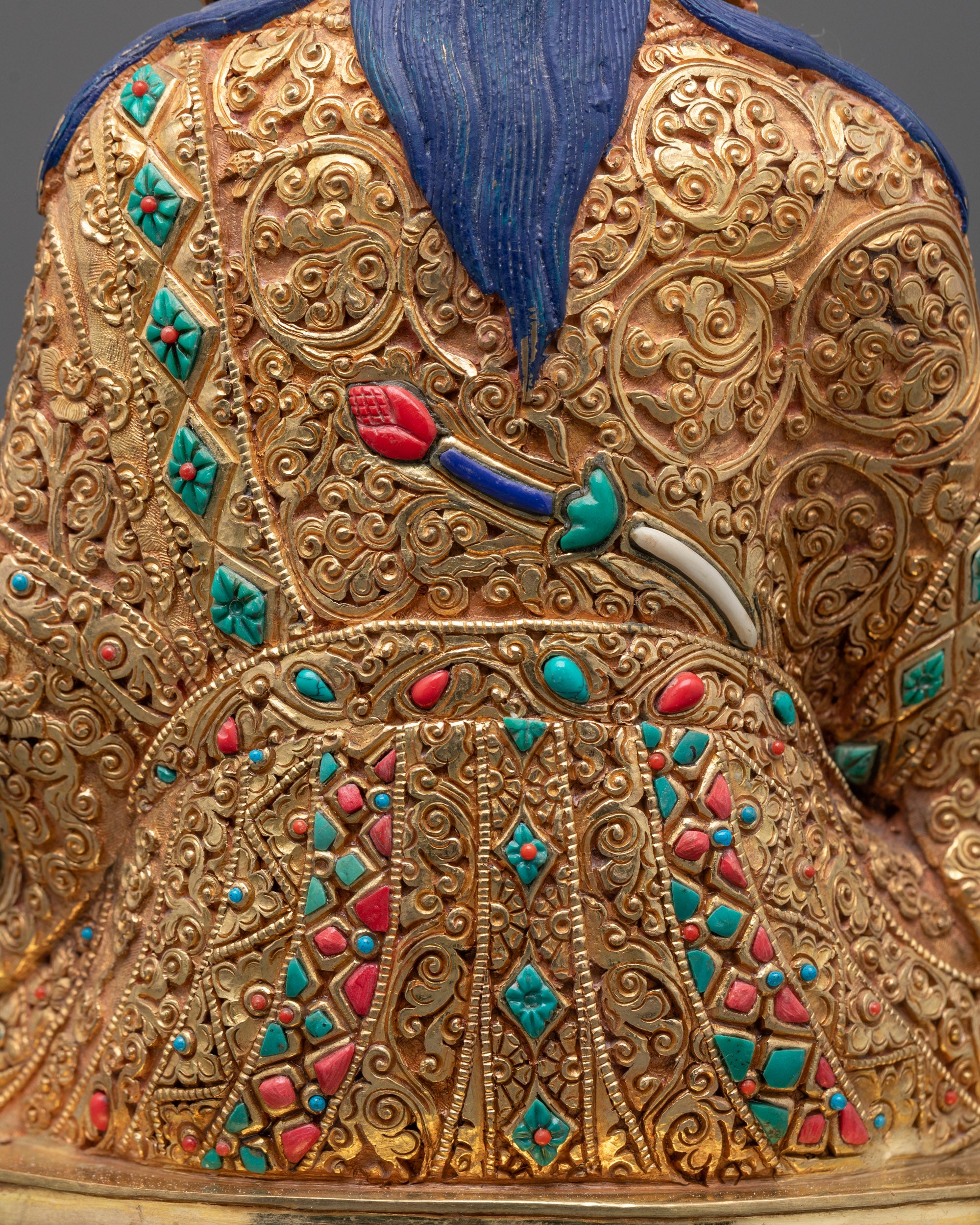 Tantric Guru Rinpoche Statue | Hand-Carved Buddhist Master Sculpture
