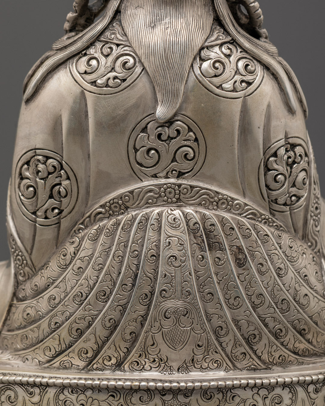 Silver Guru Rinpoche Statue | Nepalese Artwork