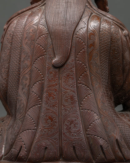 Brown Guru Rinpoche Statue for Meditation | Handcrafted In Nepal