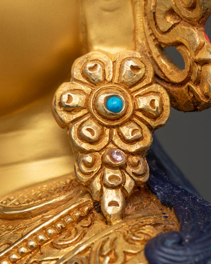 Majestic Guru Rinpoche Sculpture | Regal Tibetan Buddhist Art