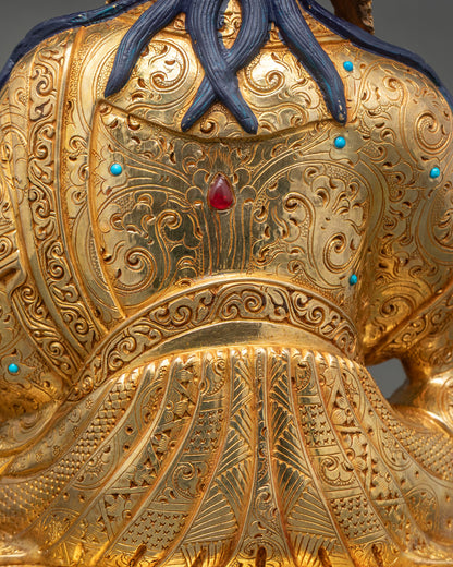 Majestic Guru Rinpoche Sculpture | Regal Tibetan Buddhist Art