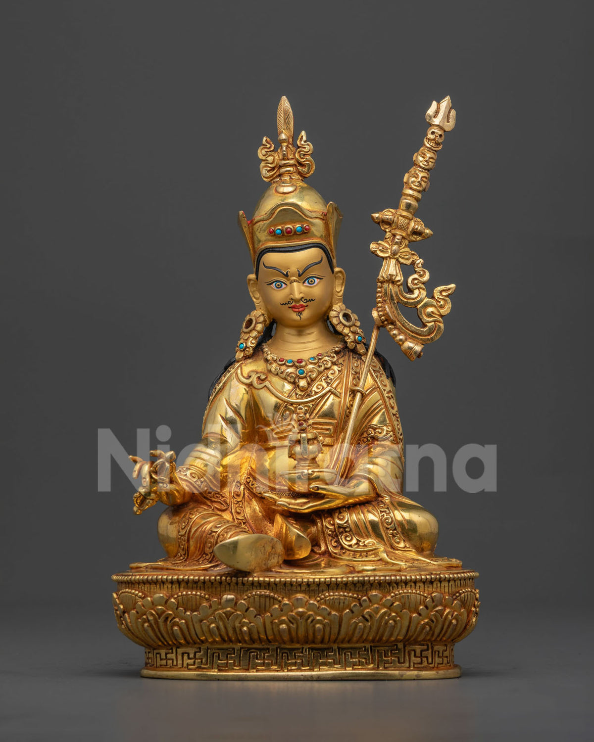 Gold-Gilded Guru Rinpoche Statue | Embodiment of Enlightenment