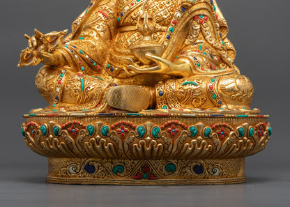 Premium Guru Rinpoche Statue | Traditionally Hand-carved Tibetan Idol