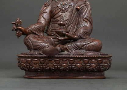Brown Guru Rinpoche Statue for Meditation | Handcrafted In Nepal