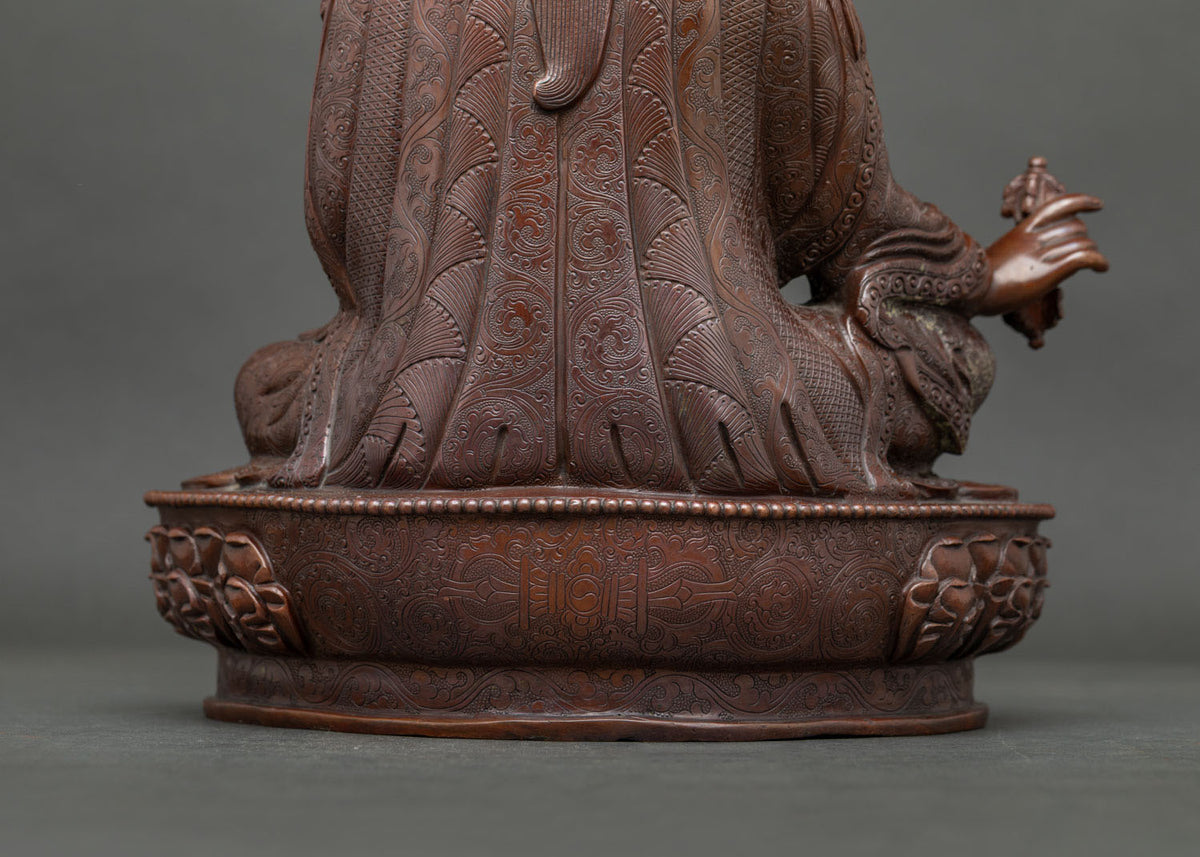 Brown Guru Rinpoche Statue for Meditation | Handcrafted In Nepal