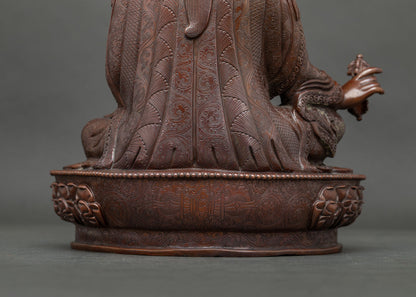 Brown Guru Rinpoche Statue for Meditation | Handcrafted In Nepal