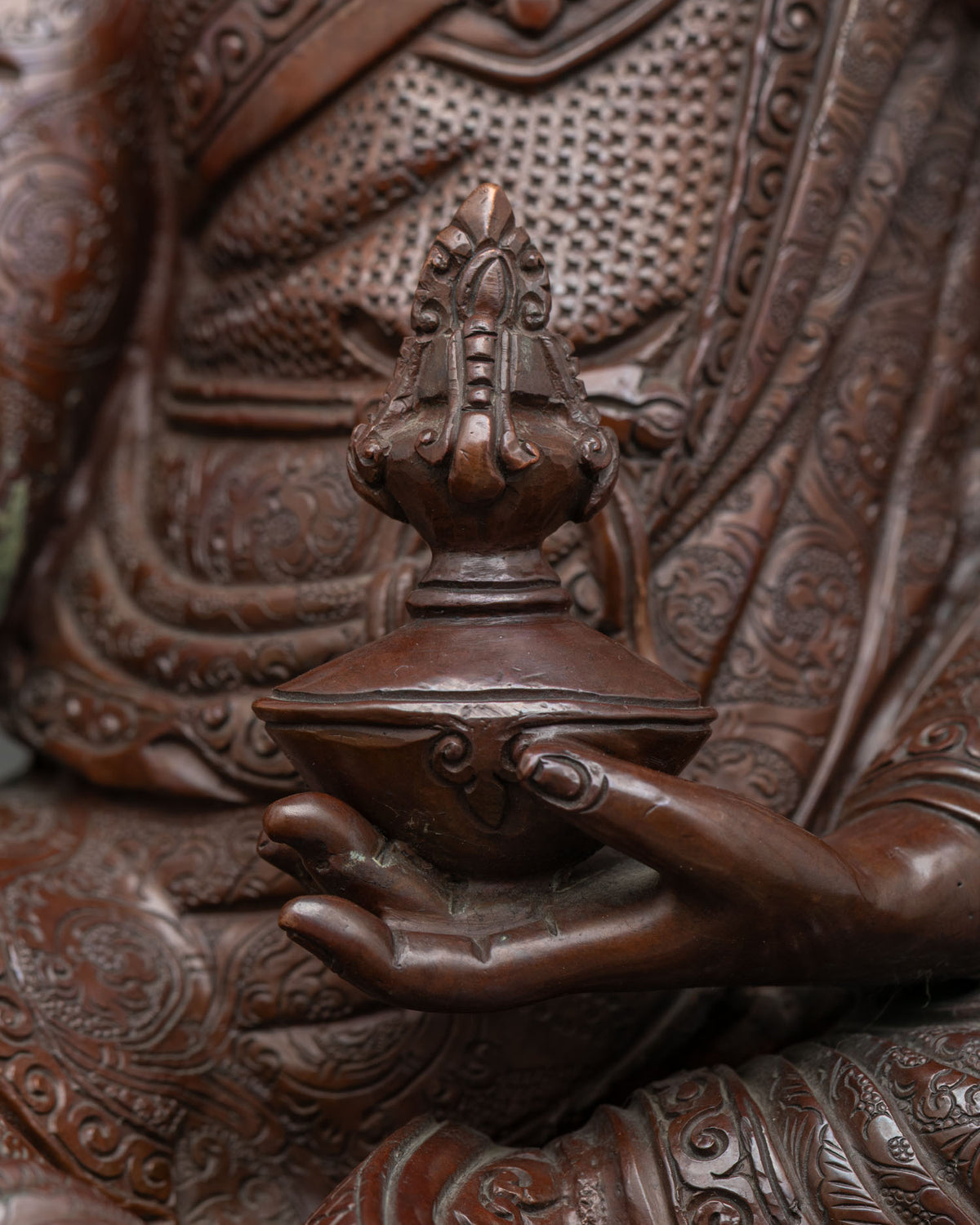 Brown Guru Rinpoche Statue for Meditation | Handcrafted In Nepal