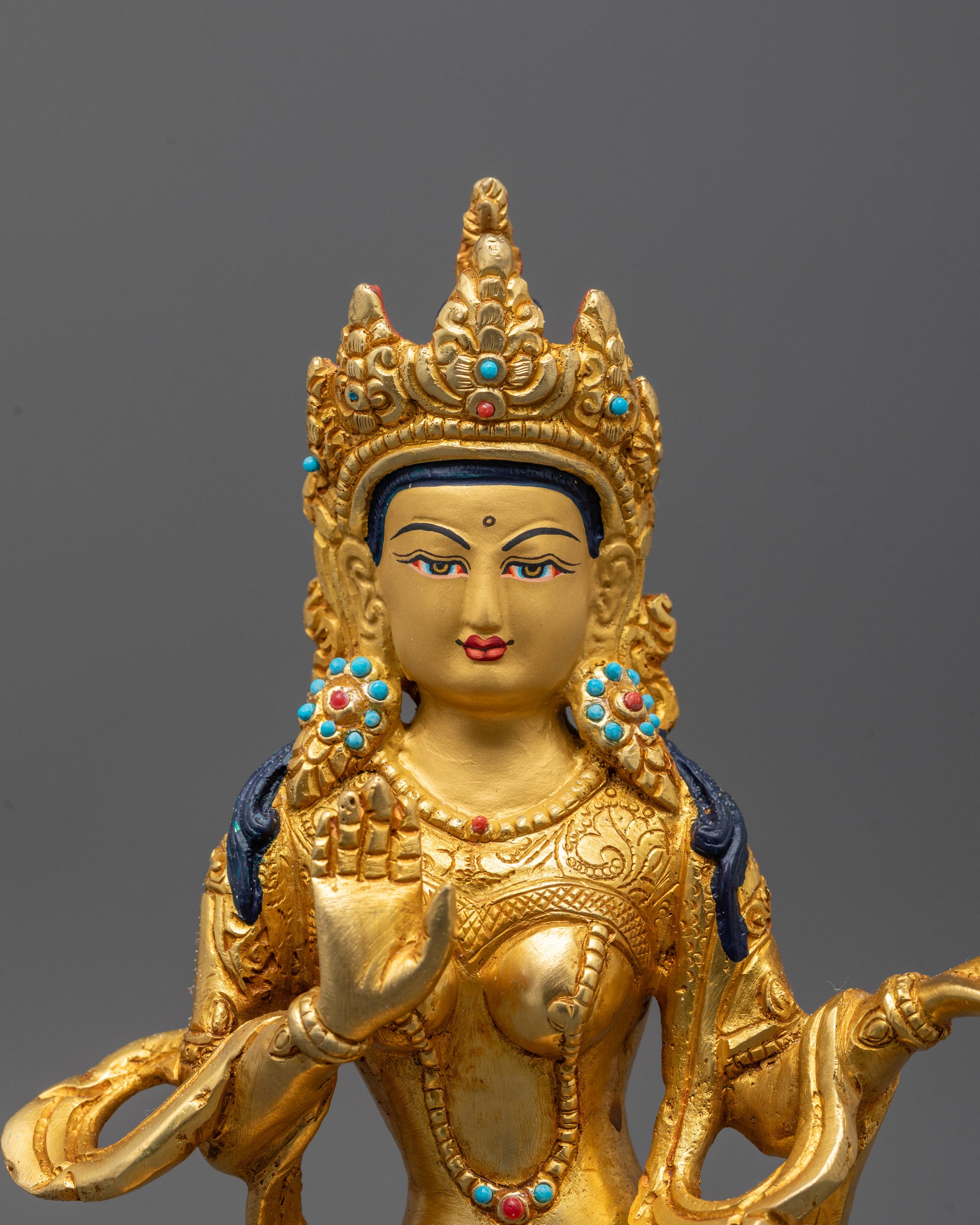 Guru Rinpoche Statue with Two Consorts | Devotion Trio