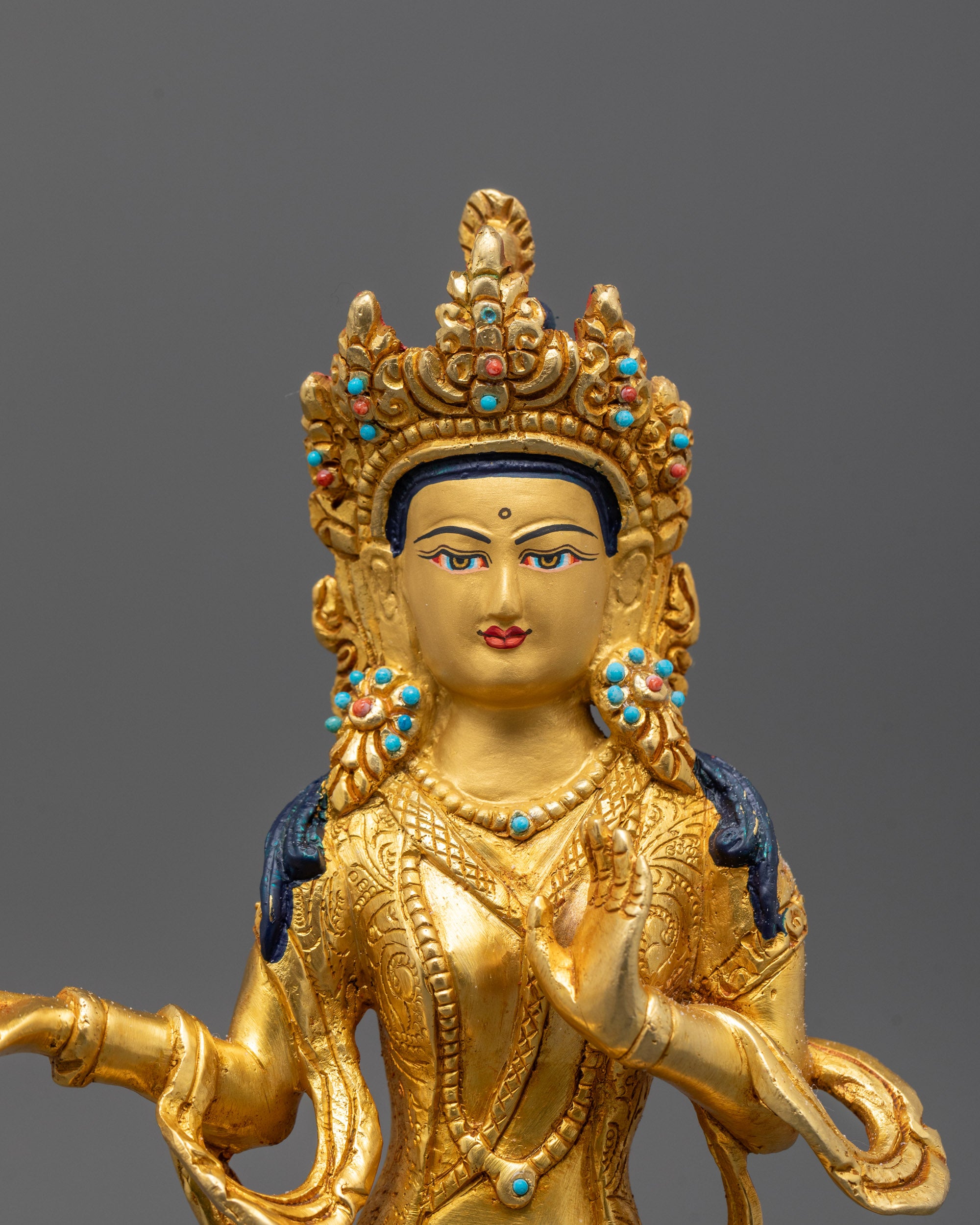 Guru Rinpoche Statue with Two Consorts | Devotion Trio
