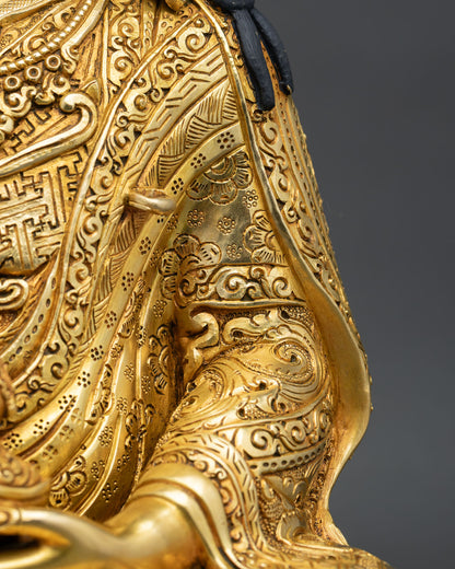 Guru Rinpoche Statue | Gold Fire-Gilded Meditation Artwork