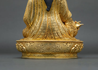 Guru Rinpoche Statue | Gold Fire-Gilded Meditation Artwork