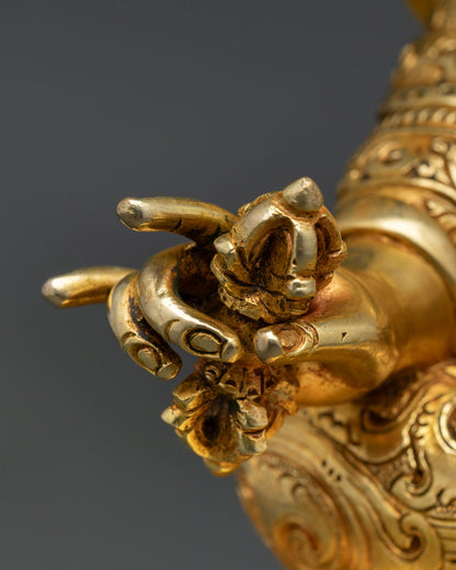 Guru Rinpoche Statue | Gold Fire-Gilded Meditation Artwork