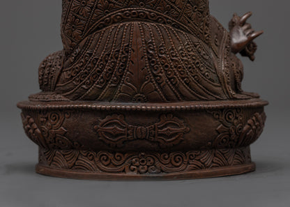 Authentic Oxidized Padmasambhava Statue | Traditional Buddhist Art