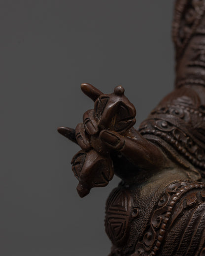 Authentic Oxidized Padmasambhava Statue | Traditional Buddhist Art