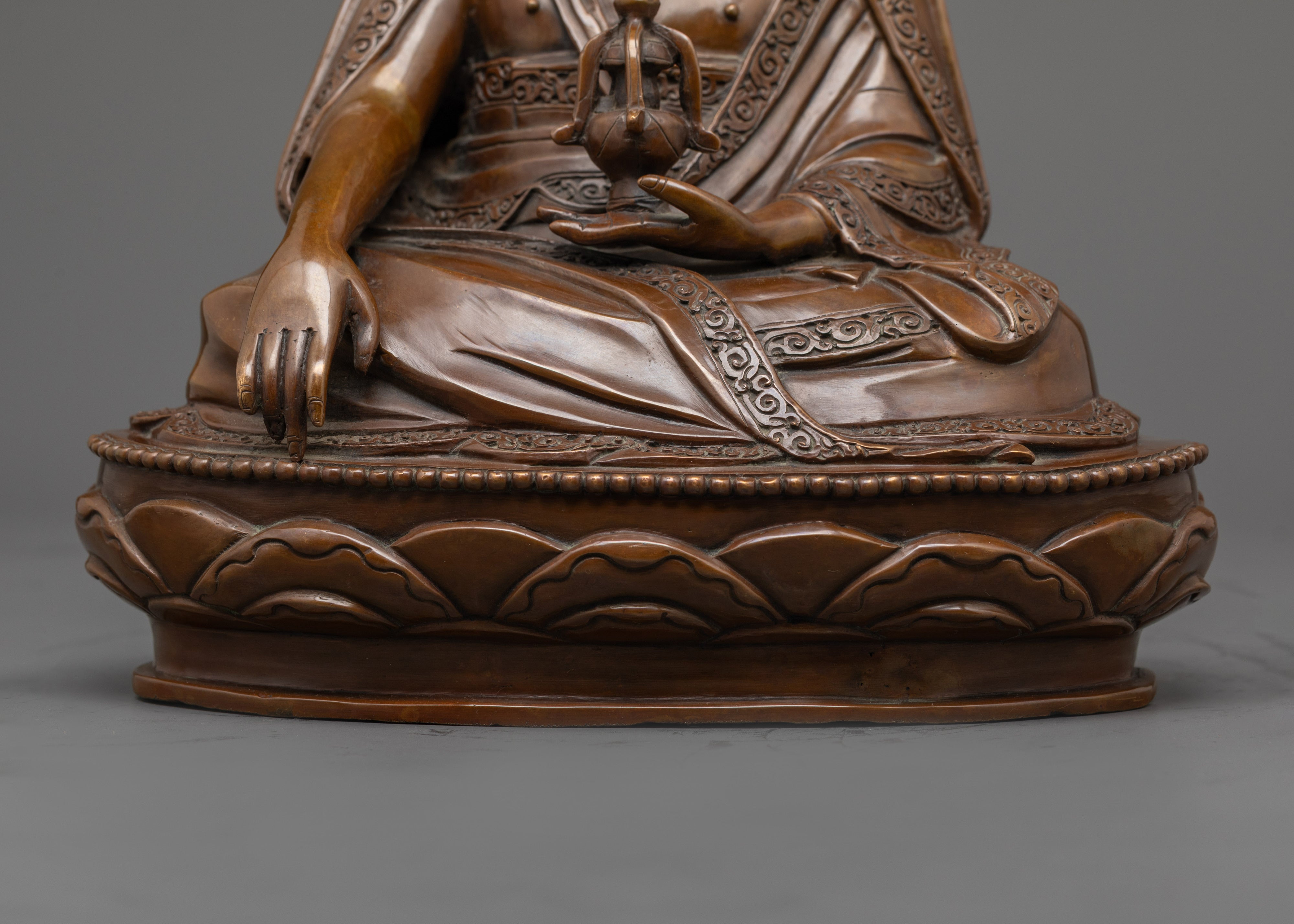 Oxidized Copper Guru Shapdum Statue