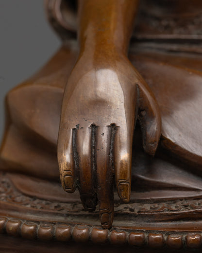Oxidized Copper Guru Shapdum Statue