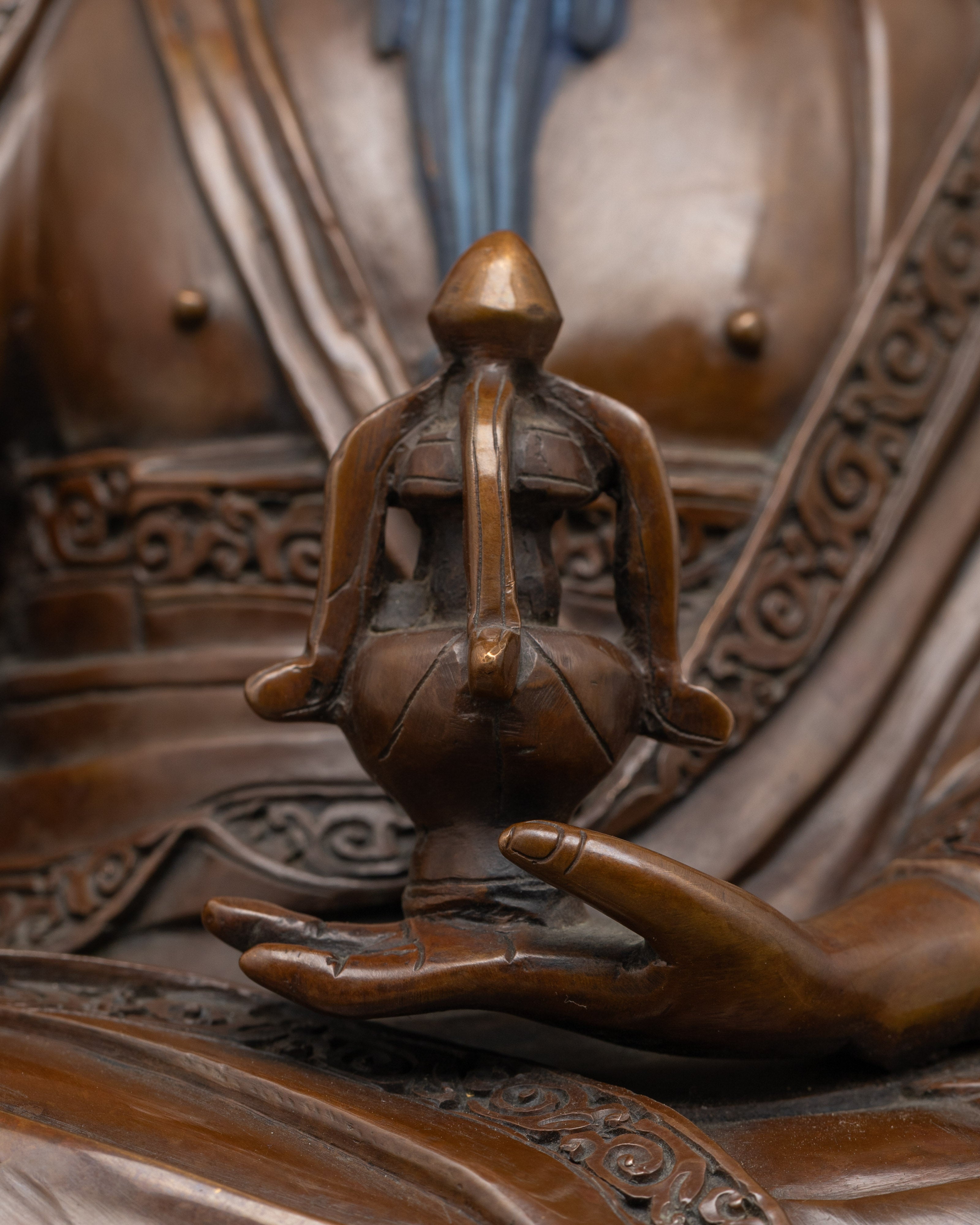 Oxidized Copper Guru Shapdum Statue
