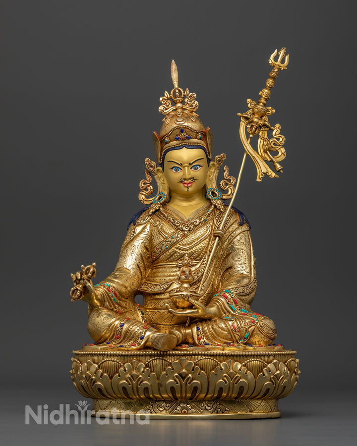 Sacred Art of Guru Rinpoche Statue | Beautifully Design Guru Rinpoche | Lotus Seated Guru Rinpoche Statue