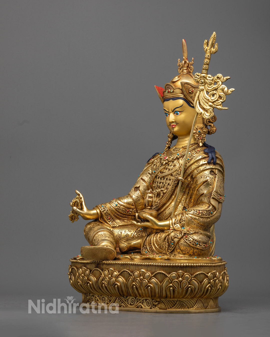 Guru Rinpoche Padmasambhava Gold Statue
