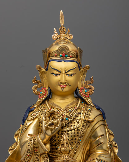 Guru Tsokye Dorje Statue, highlighting the traditional lost wax craftsmanship and ornate features.