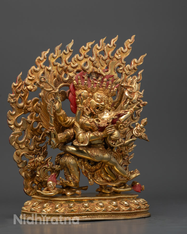 Hayagriva Statue | 24K Gold Gilded Tibetan Art