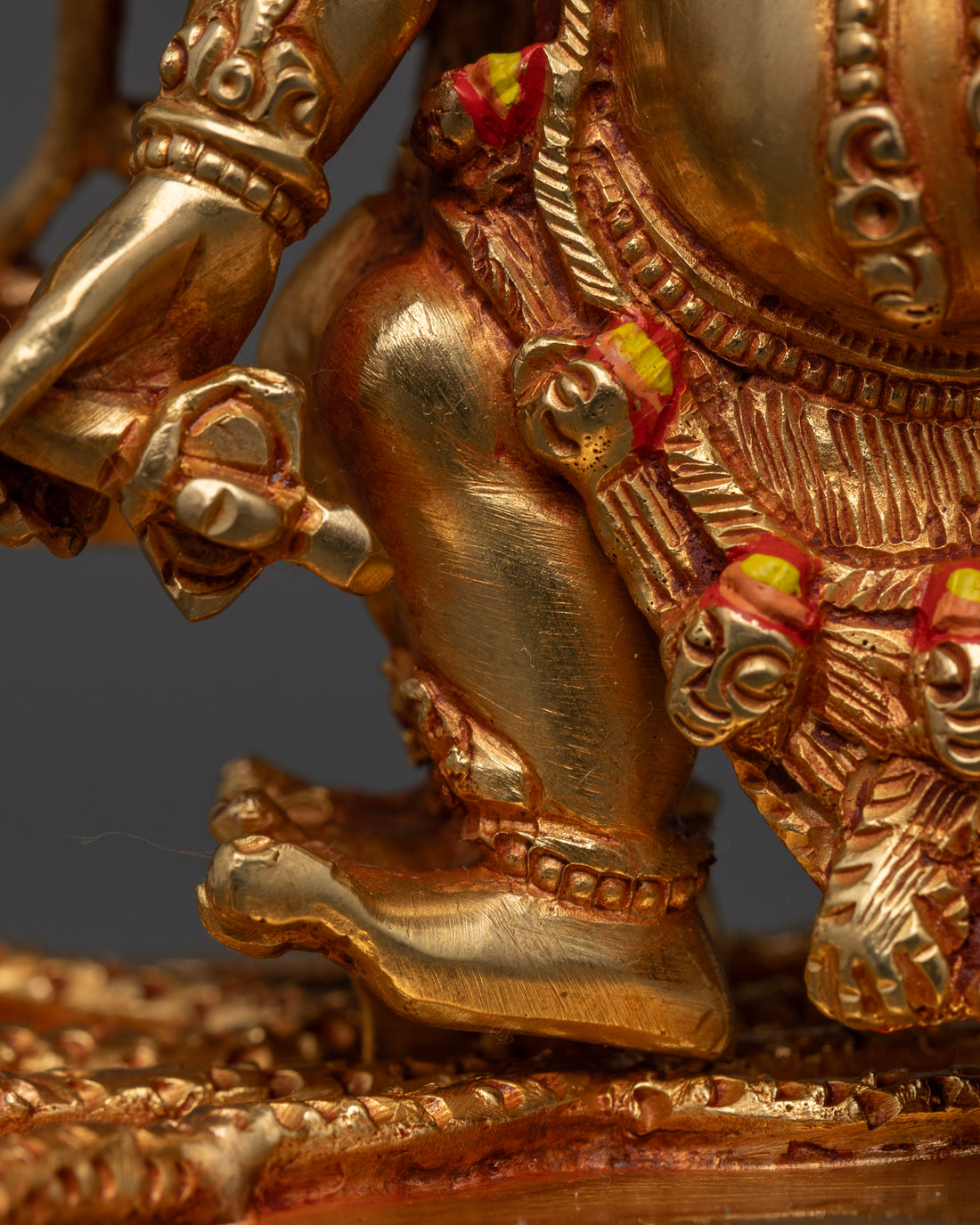 Mahakala Statue: Divine Protector in 24K Gold for Strength