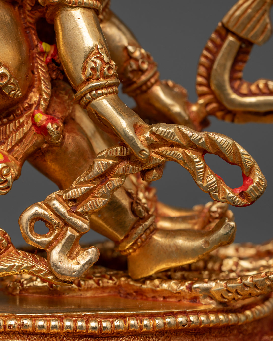 Mahakala Statue: Divine Protector in 24K Gold for Strength