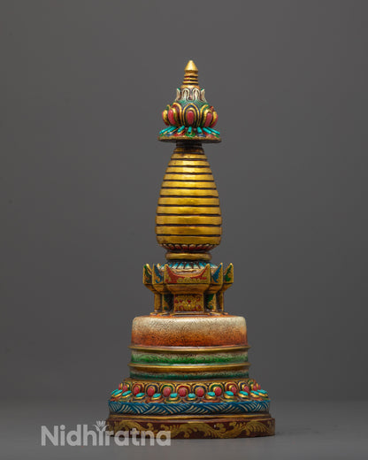 Hand-Carved Kadampa Stupa | Buddhist Spiritual Monument 