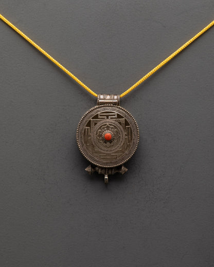 Hand-Carved Mandala Locket | Symbol of Cosmic Balance