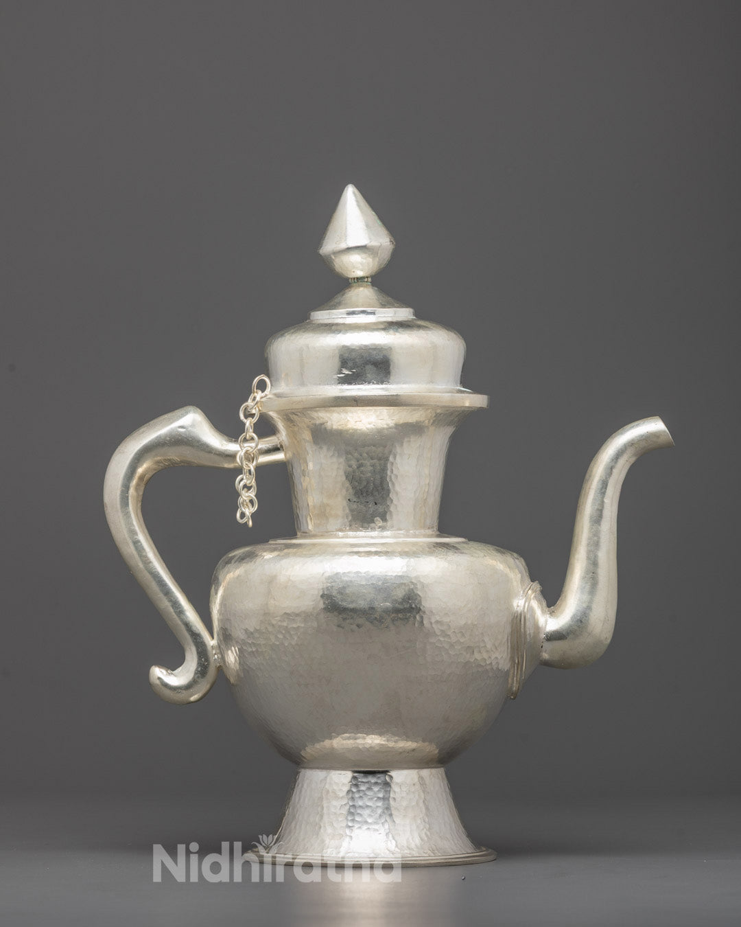 Hand-Carved Pure Silver Tea Pot | Artisan Craft from Patan Nepal