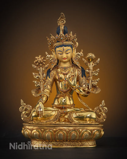Hand-Carved White Tara Statue | Goddess of Compassion 