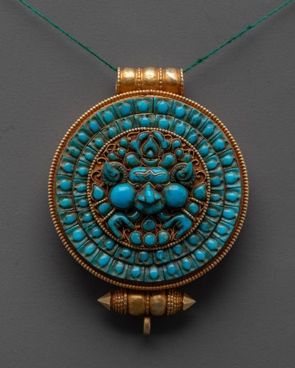 Hand-carved Gold-Plated Buddhist Praying Locket
