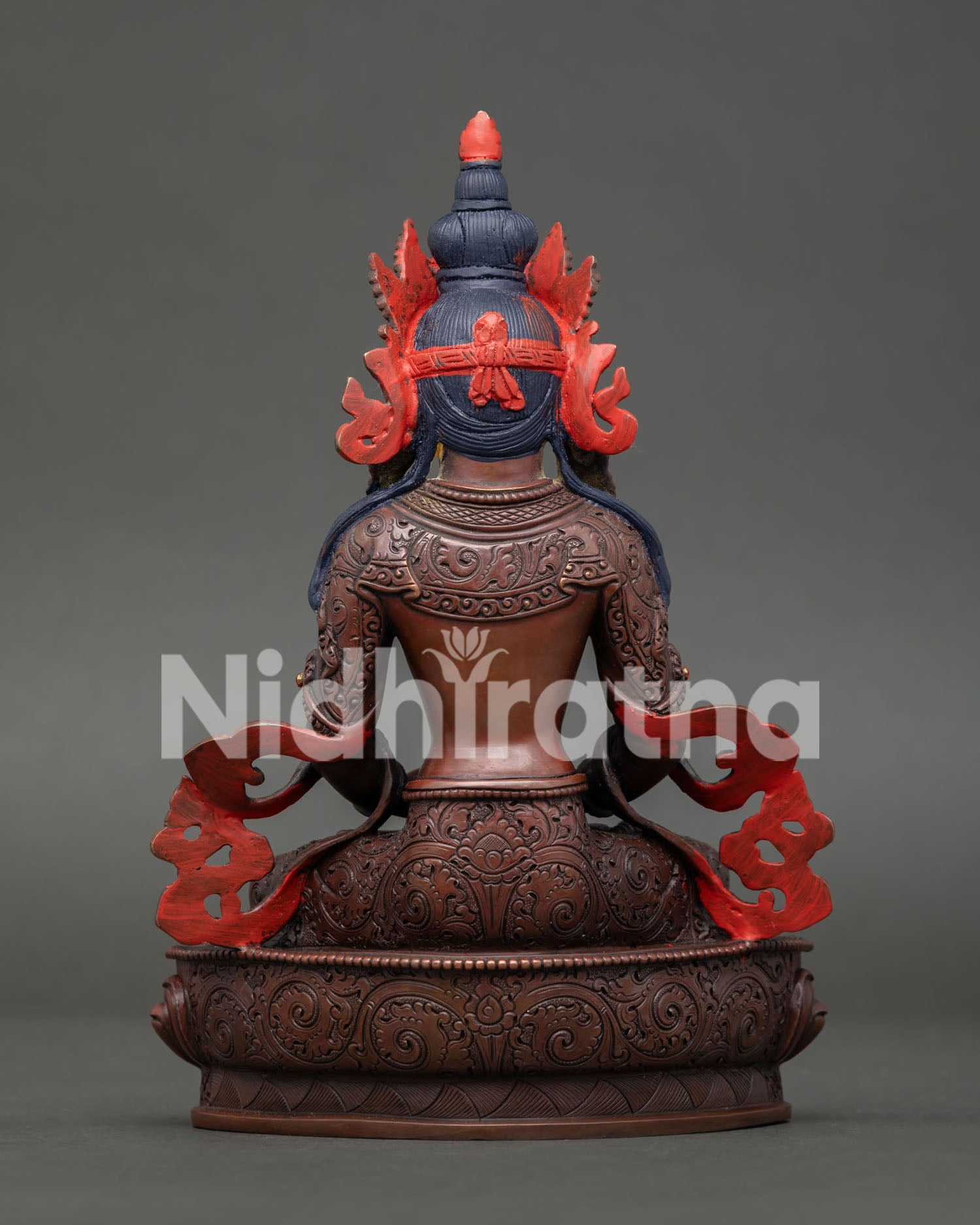 Handcrafted Amitayus Statue by Newari Artists from Patan Nepal for Meditation Altar.