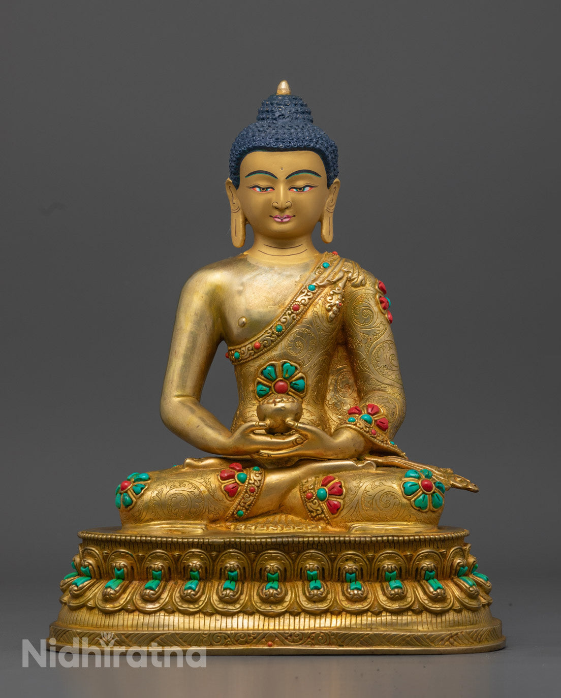 Handcrafted Amitabha Buddha Statue with 24k Gold-Gilded Finish | Symbol of Infinite Light and Compassion