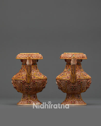 Handcrafted Copper Karuwa Set by Newari Artisans of Nepal