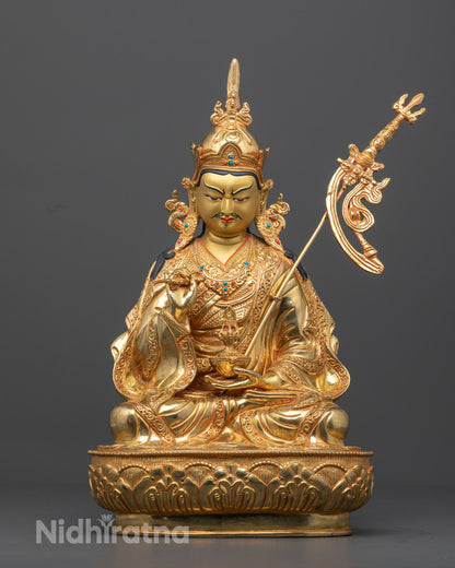 Handcrafted Guru Tsokye Dorje Sculpture | 24K Gold Gilded