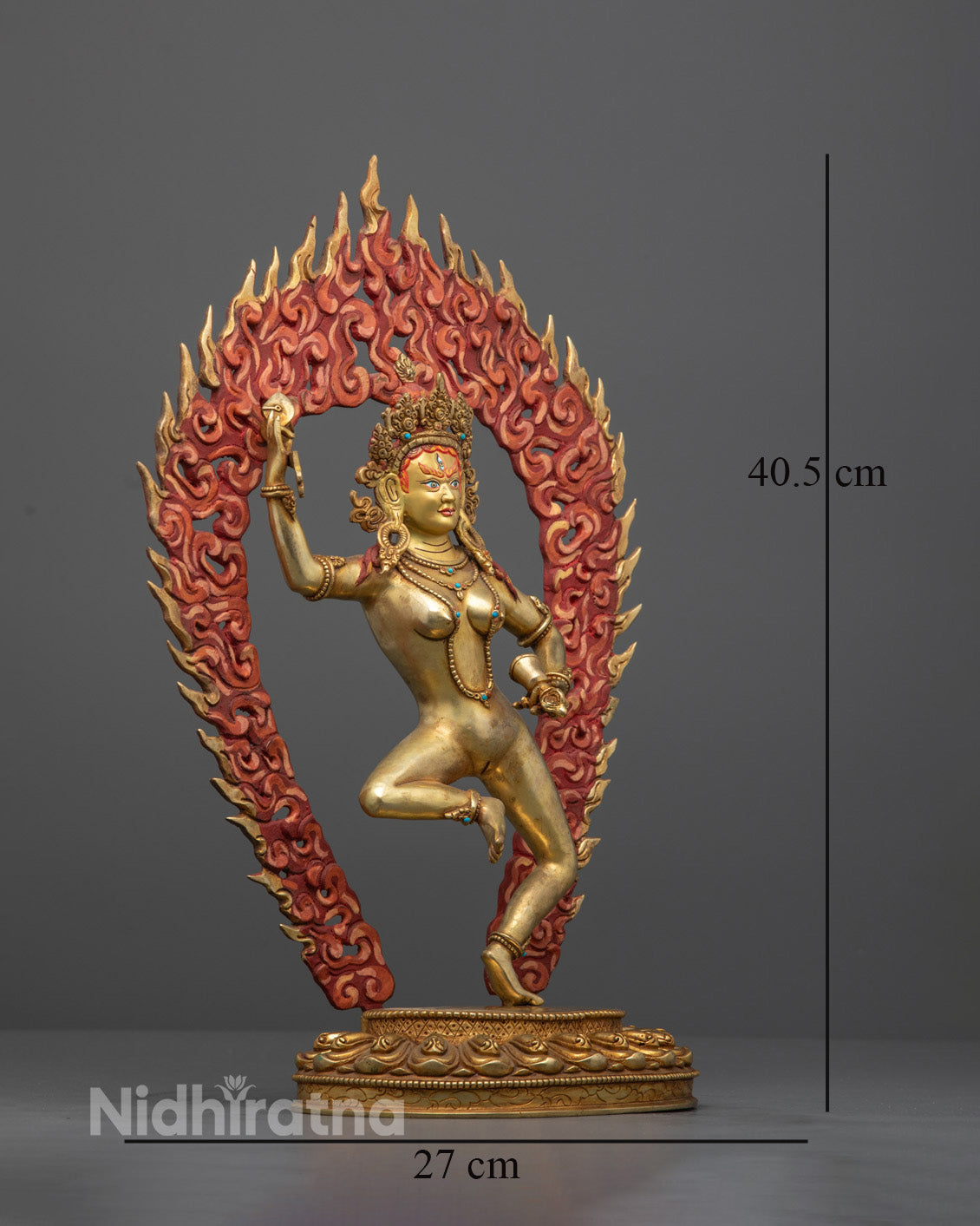 Handcrafted Machig Labdron Statue | 24K Gold-Gilded Copper Sculpture