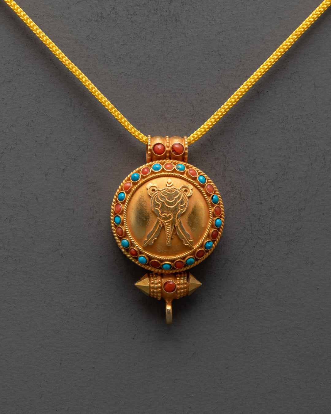 Handcrafted Tibetan Ghau Pendant Vishwa Vajra Locket 