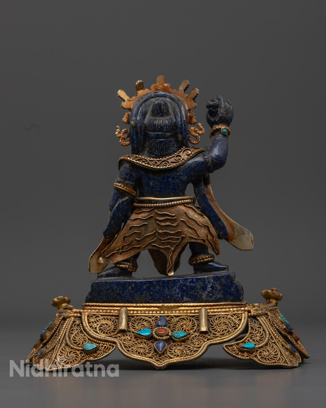 Handcrafted Vajrapani statue representing the Vajra Holder, symbolizing strength, wisdom, and protection in Tibetan Buddhism


