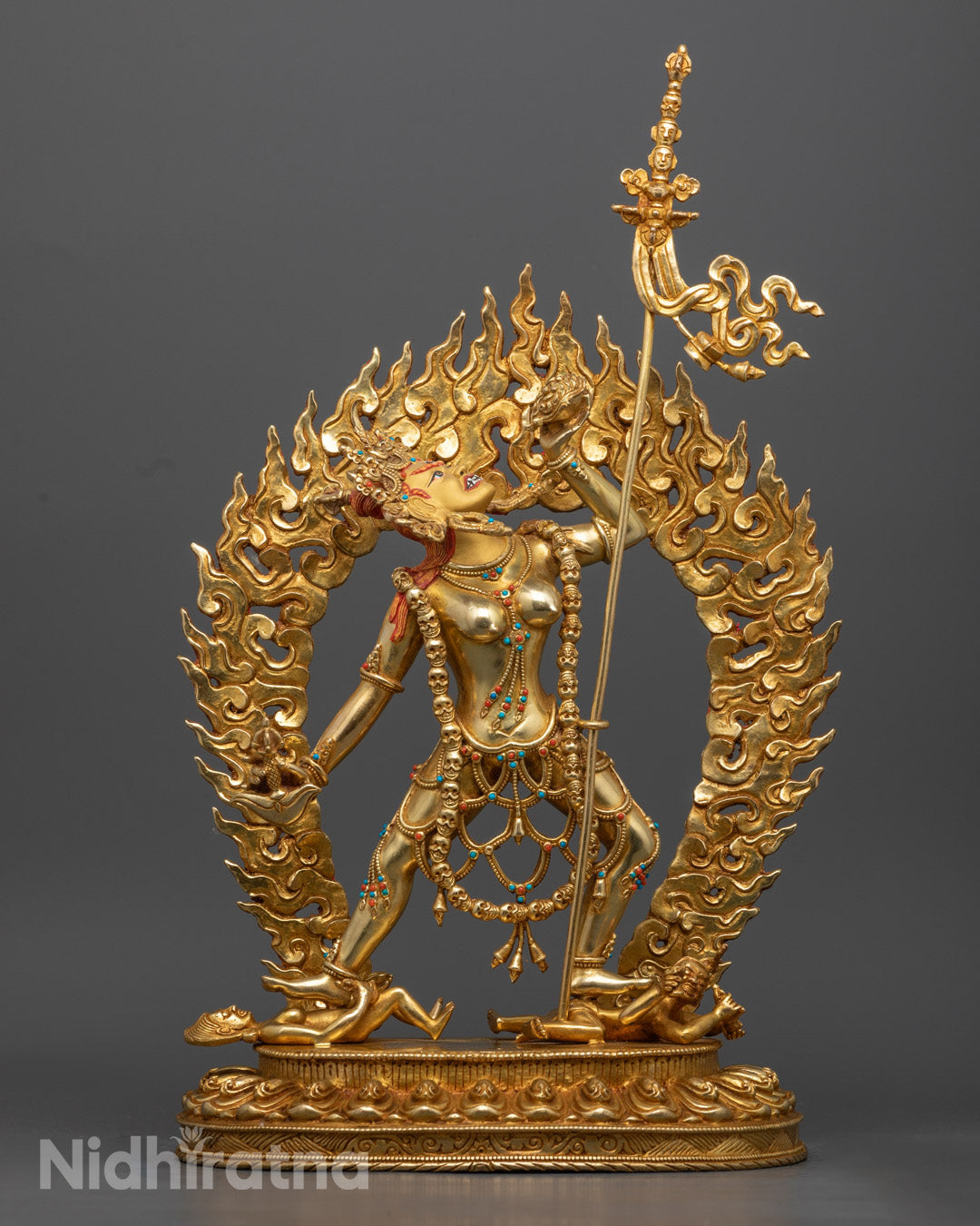 Handcrafted Vajrayogini Statue in 24k Gold Gilded Copper