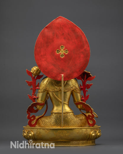 Handmade Buddhist Green Tara Statue Crafted by Master Newari Artisans Nepal