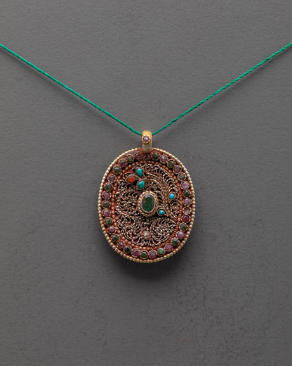 Handmade Buddhist Locket Necklace for Spiritual Protection